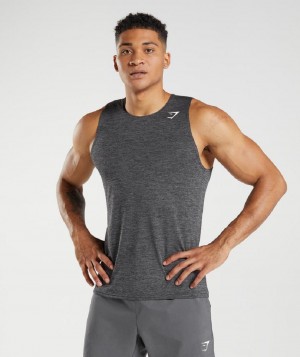 αμανικα μπλουζακια Gymshark Arrival Slim Marl ανδρικα μαυρα γκρι | GR_AZ6489
