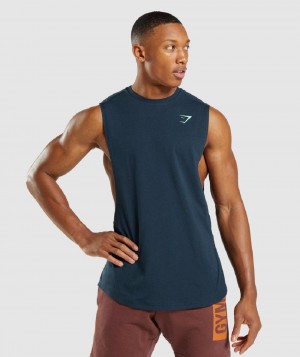 αμανικα μπλουζακια Gymshark Bold Drop Arm ανδρικα σκουρο μπλε | GR_SU3635