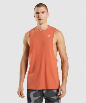 αμανικα μπλουζακια Gymshark Critical Drop Arm ανδρικα πορτοκαλι | GR_EC8311