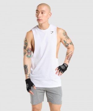 αμανικα μπλουζακια Gymshark Critical Drop Arm ανδρικα ασπρα | GR_KO1720