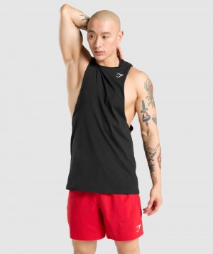 αμανικα μπλουζακια Gymshark Critical Drop Arm ανδρικα μαυρα | GR_O5676