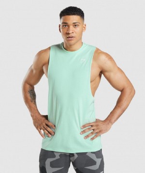 αμανικα μπλουζακια Gymshark Critical Drop Arm ανδρικα μπλε | GR_S5235
