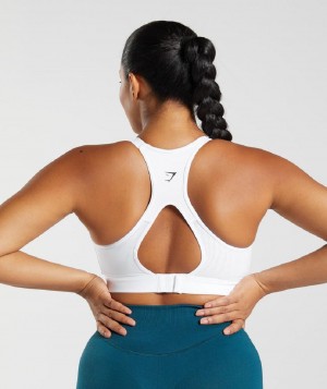 Αθλητικο Σουτιεν Gymshark Cut Out Back High Support γυναικεια ασπρα | GR_YJ9589