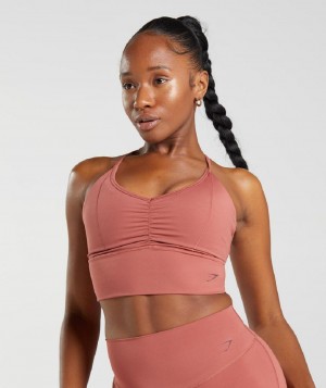 Αθλητικο Σουτιεν Gymshark Elevate Longline γυναικεια ροζ καφε | GR_UV7223