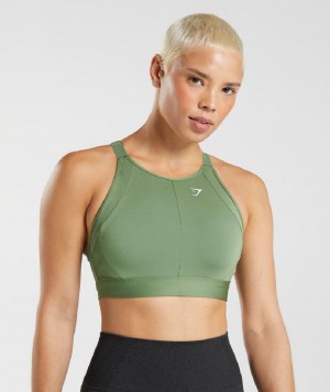 Αθλητικο Σουτιεν Gymshark High Neck High Support γυναικεια πρασινο | GR_K5899