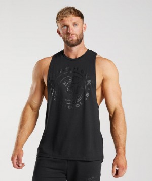 αμανικα μπλουζακια Gymshark Legacy Drop Arm ανδρικα μαυρα | GR_EE7983