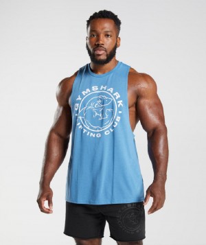 αμανικα μπλουζακια Gymshark Legacy Drop Arm ανδρικα μπλε | GR_K4366