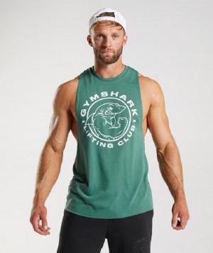 αμανικα μπλουζακια Gymshark Legacy Drop Arm ανδρικα πρασινο | GR_ZI3783