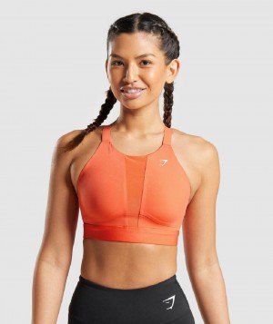 Αθλητικο Σουτιεν Gymshark Mesh Neckline 2.0 γυναικεια πορτοκαλι | GR_EP8446