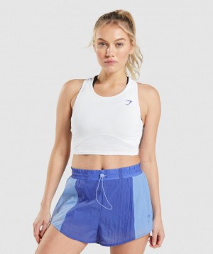 αμανικα μπλουζακια Gymshark Pulse Crop γυναικεια ασπρα | GR_YJ7188