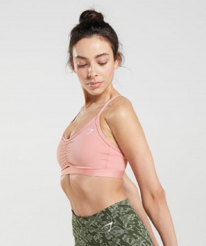 Αθλητικο Σουτιεν Gymshark Ruched γυναικεια ροζ | GR_Q1560