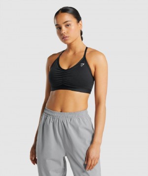 Αθλητικο Σουτιεν Gymshark Ruched γυναικεια μαυρα | GR_S2088
