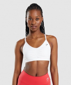 Αθλητικο Σουτιεν Gymshark Ruched γυναικεια ασπρα | GR_YJ2140