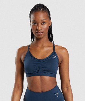 Αθλητικο Σουτιεν Gymshark Ruched γυναικεια σκουρο μπλε | GR_XC3588