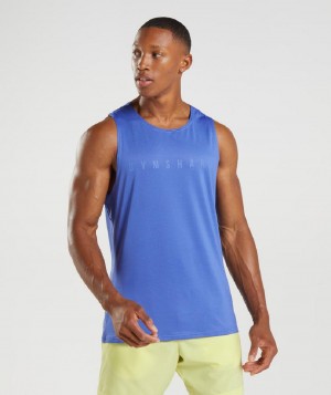 αμανικα μπλουζακια Gymshark Sport Stripe ανδρικα μπλε | GR_EG1986