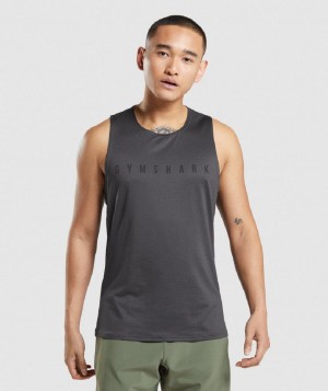αμανικα μπλουζακια Gymshark Sport Stripe ανδρικα μαυρα γκρι | GR_AS2929