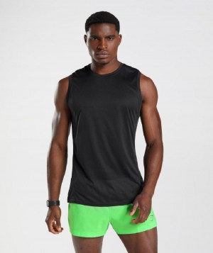 αμανικα μπλουζακια Gymshark Sport ανδρικα μαυρα μαυρα | GR_CR6360