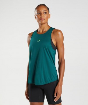 αμανικα μπλουζακια Gymshark Training Brandmark γυναικεια τυρκουάζ | GR_ED5889
