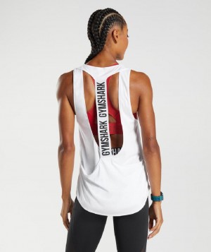αμανικα μπλουζακια Gymshark Training Brandmark γυναικεια ασπρα | GR_V2747