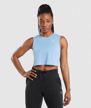 αμανικα μπλουζακια Gymshark Training Crop γυναικεια μπλε | GR_Q3950