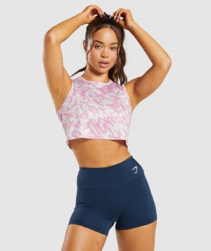 αμανικα μπλουζακια Gymshark Training Crop γυναικεια ροζ | GR_XC9684