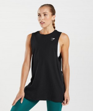 αμανικα μπλουζακια Gymshark Training Drop Arm γυναικεια μαυρα | GR_QX1880