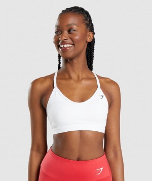 Αθλητικο Σουτιεν Gymshark V Neck γυναικεια ασπρα | GR_AS1342