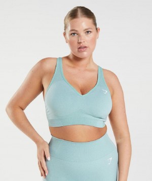 Αθλητικο Σουτιεν Gymshark Vital Seamless 2.0 V Neck γυναικεια μπλε | GR_XC4624