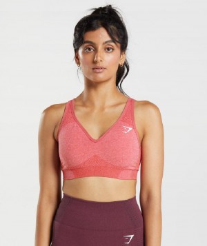 Αθλητικο Σουτιεν Gymshark Vital Seamless 2.0 V Neck γυναικεια κοκκινα | GR_V4787