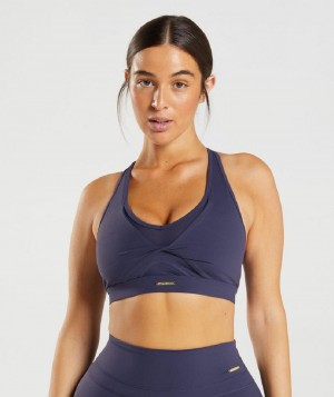 Αθλητικο Σουτιεν Gymshark Whitney Mesh γυναικεια μπλε σκουρο σκουρο μπλε | GR_YJ6285