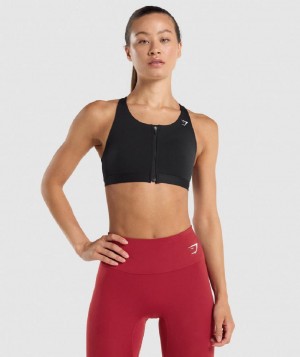 Αθλητικο Σουτιεν Gymshark Zip Up γυναικεια μαυρα | GR_S1861