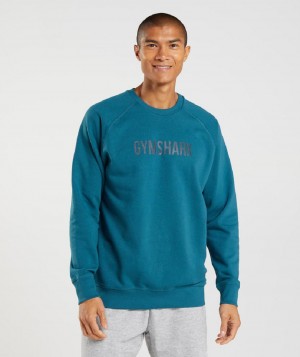 τρέξιμο με κουκούλα Gymshark Apollo Crew ανδρικα μπλε | GR_CG5506