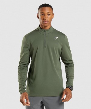 τρέξιμο με κουκούλα Gymshark Arrival 1/4 Zip Pullover ανδρικα Ελιά | GR_TA5900