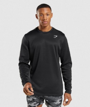 τρέξιμο με κουκούλα Gymshark Arrival Crew Sweatshirt ανδρικα μαυρα | GR_YJ9506