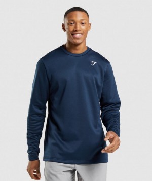 τρέξιμο με κουκούλα Gymshark Arrival Crew Sweatshirt ανδρικα σκουρο μπλε | GR_VV8512