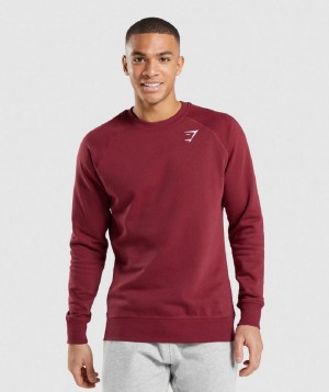 τρέξιμο με κουκούλα Gymshark Crest Sweatshirt ανδρικα μπορντο κοκκινα | GR_YJ7192