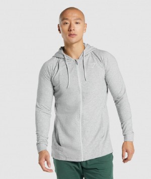 Φουτερ με Κουκουλα Gymshark Critical 2.0 Zip Up ανδρικα ανοιχτο γκρι | GR_YJ6583
