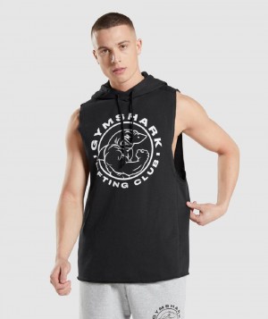 Φουτερ με Κουκουλα Gymshark Legacy Drop Arm ανδρικα μαυρα | GR_IM9317