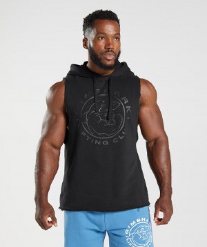 Φουτερ με Κουκουλα Gymshark Legacy Drop Arm ανδρικα μαυρα | GR_VV8246