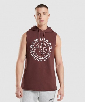 Φουτερ με Κουκουλα Gymshark Legacy Drop Arm ανδρικα ροζ καφε | GR_V6063