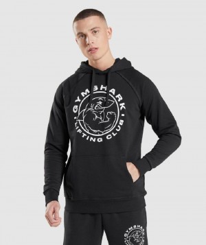 Φουτερ με Κουκουλα Gymshark Legacy ανδρικα μαυρα | GR_QX4199