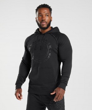 Φουτερ με Κουκουλα Gymshark Legacy ανδρικα μαυρα | GR_QZ5447
