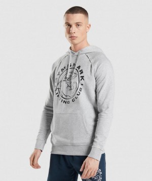 Φουτερ με Κουκουλα Gymshark Legacy ανδρικα ανοιχτο γκρι | GR_NN4900