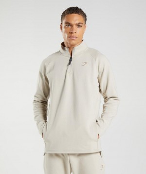 τρέξιμο με κουκούλα Gymshark Rest Day 1/4 Zip ανδρικα γκρι | GR_TG7971
