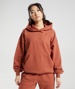 Φουτερ με Κουκουλα Gymshark Rest Day Sweats γυναικεια καφε | GR_NN3997
