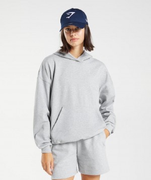 Φουτερ με Κουκουλα Gymshark Rest Day Sweats γυναικεια ανοιχτο γκρι | GR_AS8567