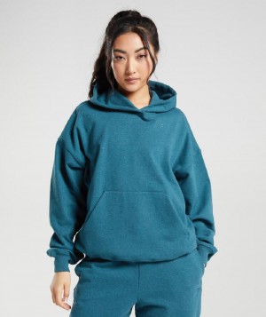 Φουτερ με Κουκουλα Gymshark Rest Day Sweats γυναικεια γκρι μπλε | GR_KO3283