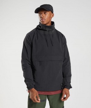 τρέξιμο με κουκούλα Gymshark Retake Anorak ανδρικα μαυρα | GR_MI7645