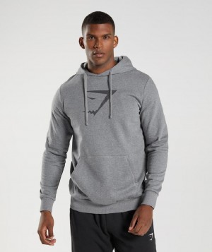 Φουτερ με Κουκουλα Gymshark Sharkhead Infill ανδρικα γκρι | GR_KO7821