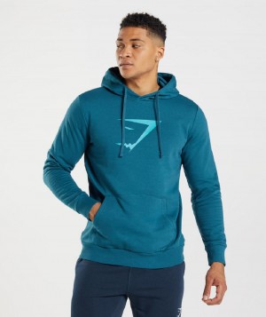 Φουτερ με Κουκουλα Gymshark Sharkhead Infill ανδρικα μπλε | GR_QX9148